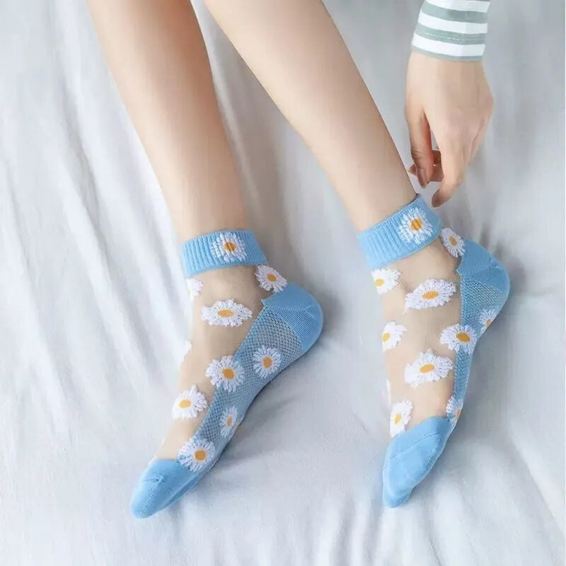 10 Stück Socken Damen Socken Sommer Low-Top Dünn schnitt Verschleiß feste Strümpfe transparente Kristalls ocken Ins Tide Wild Socken
