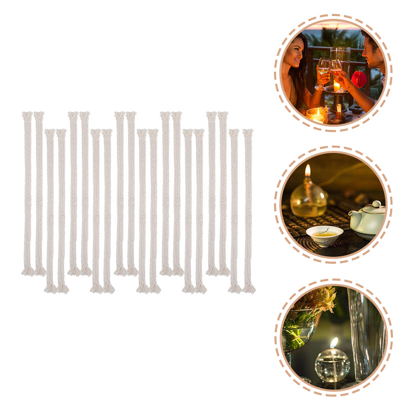 20 szt. Bawełniany knot alkoholowy knoty olejowe Tiki wymiana latarnia części lampy lina do latarki