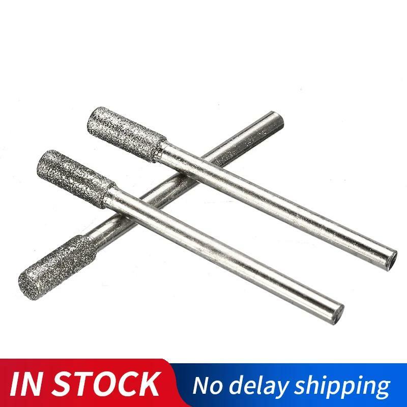 Chainsaw Sharpener Stone File, Diamond Coated, Cylindrical Burr, Chain Saw Sharpening, Carving, Grinding Tools, 4mm, 30Pcs