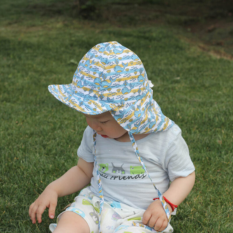 2023New letnia czapka przeciwsłoneczna niemowlęta dziewczynki chłopięce czapki kreskówka Panama czapka dziecięca ochrona UV podróżna plaża dziecko kapelusz typu Bucket SPF 50 +