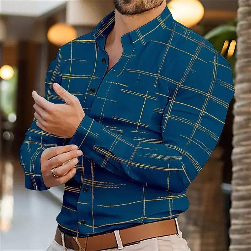 Мужская модная однобортная рубашка 2024 с карманами и длинными рукавами, винтажная мягкая и удобная ткань, Мужской Топ