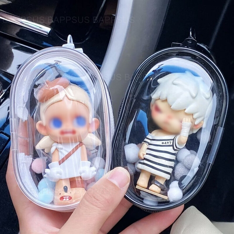 Pvc Doll Bag Thickened Clear Pouch Outdoor Storage Pouch Keychain Data Cable Organizer Zipper Plush Doll Transparent Bag Pendant