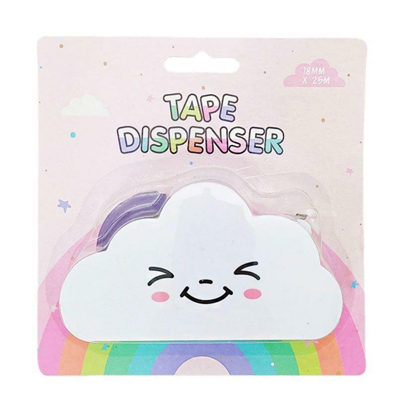 Desktop Tape Dispenser com arco-íris para crianças, dispensador de fita bonito, suporte de fita nuvem, Office Tape Dispenser