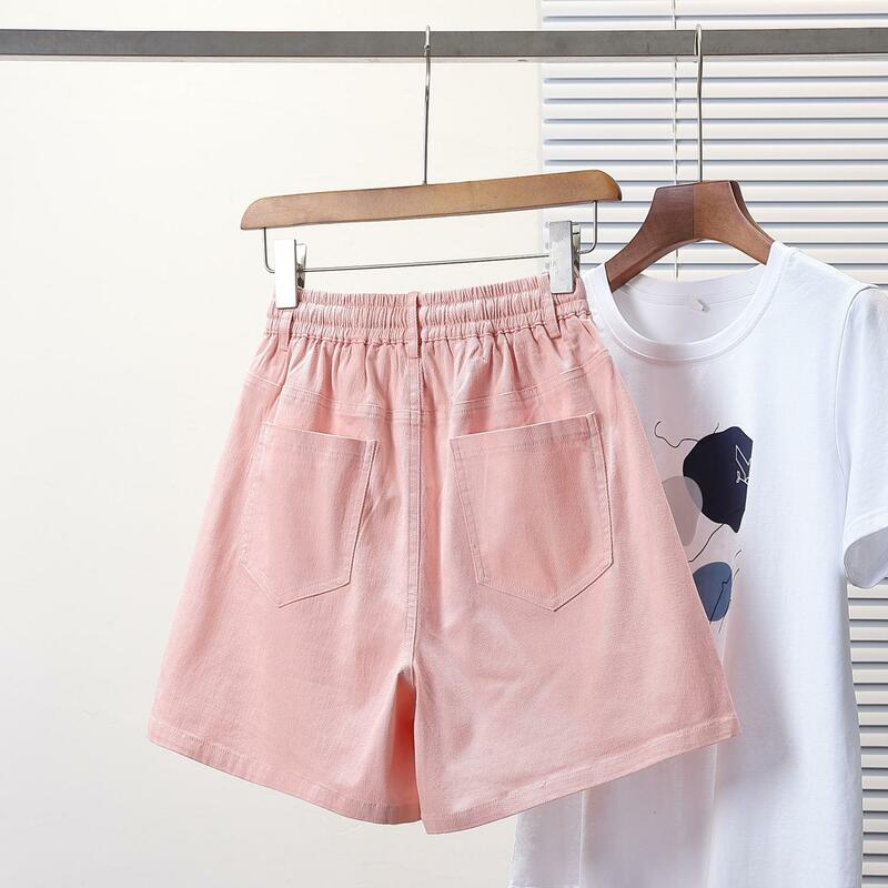 Nieuwe 2024 Dames Zomer Plus Size Denim Korte Broek Voor Vrouwen Grote Losse Roze Zwarte Jean Shorts 3xl 4xl 5xl Koreaanse Gratis Verzending