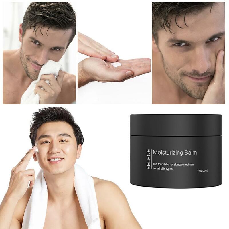 Creme facial hidratante para homens, corretivo, marcas de acne, clareamento, creme isolante, poros encolhendo, cuidados com a pele facial, O0H4, 50ml