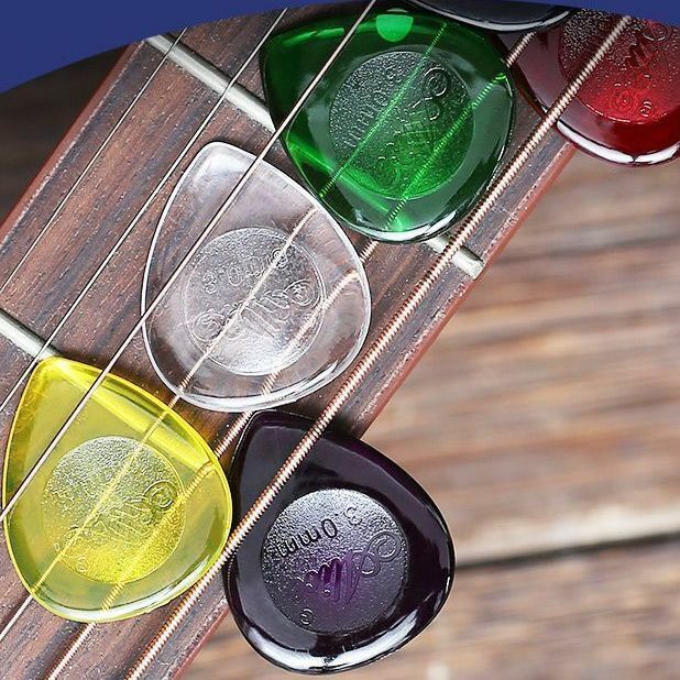 Alicja-przezroczyste elektryczne kostki do gitary basowej, kształt kropli wody, kostki Solo, grubość 1.0, 2.0, 3.0mm, akcesoria do gitary, 5 szt.