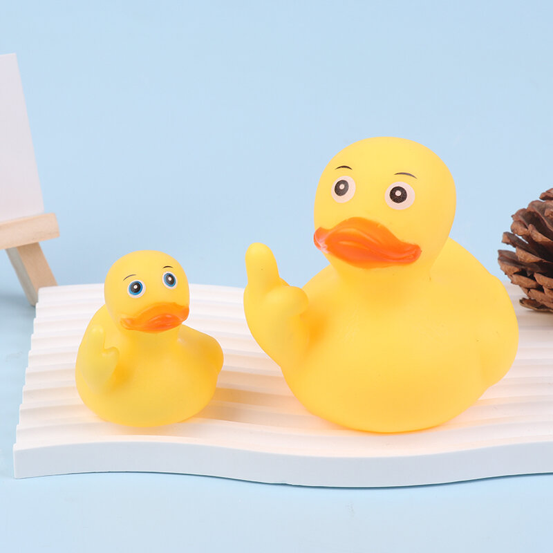 물놀이 수영 해변 작은 장난감, 까다로운 재미있는 손가락 모양, 작은 노란색 오리 프레스 및 핀치 콜, 귀여운 동물 새 소품, 1PC