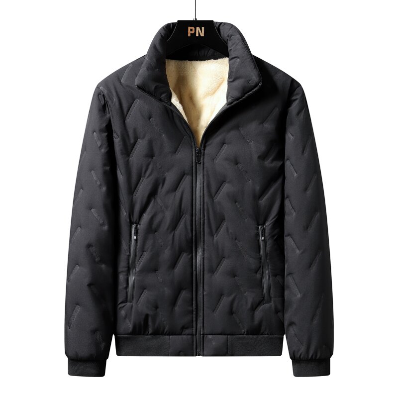 Мужская теплая куртка из овечьей шерсти, водонепроницаемая Повседневная куртка для бега, свободная серая куртка для осени и зимы, 2023