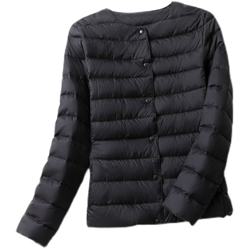 Liner Duck Women Down Coats O-neck Variable V-neck 2023 New Female Winter Keep Warm Collarless Ultralight Quilted Puffer Coat