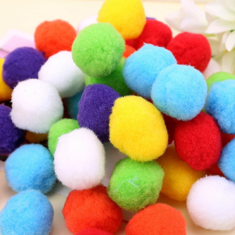 100Pcs Soft Round Craft PomPoms Ball Mixed Color Pom Poms 40mm DIY Crafts Drop Shipping
