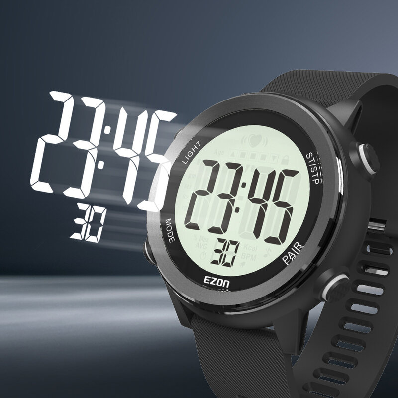 Reloj deportivo Digital para hombre y mujer, pulsera con Monitor de ritmo cardíaco, resistente al agua, inalámbrico, para correr, ciclismo, correa para el pecho