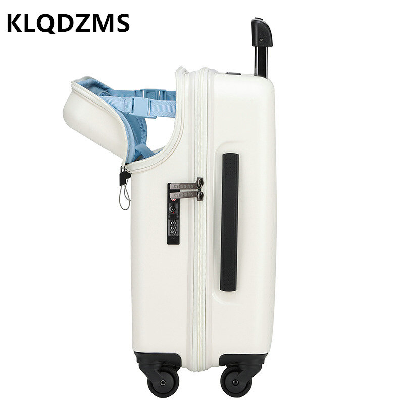 KLQDZMS 20-Inch Front Opening High-Value Boarding Lock Box Universal Wheel 24" Ultra-Light Mute Travel Trolley Box Male