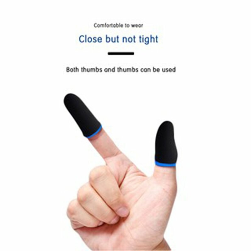 1 par antiderrapante jogos dedo berços jogo móvel fingertip luvas gamer sweatproof antiderrapante tela de toque luva do dedo respirável