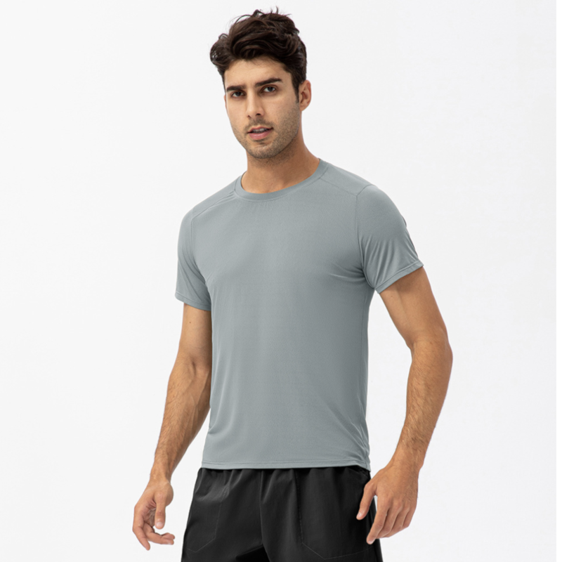 KE summer męskie luźne biegowe szybkie suszenie ubrań T-shirt z okrągłym kołnierzykiem wchłaniające pot oddychające ubrania z krótkim rękawem fitness