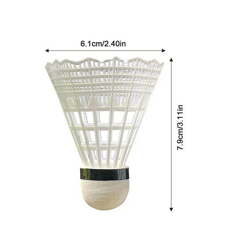 Bola Badminton nilon 3/6 buah, kok plastik Badminton untuk latihan luar ruangan, tahan lama, kecepatan sedang
