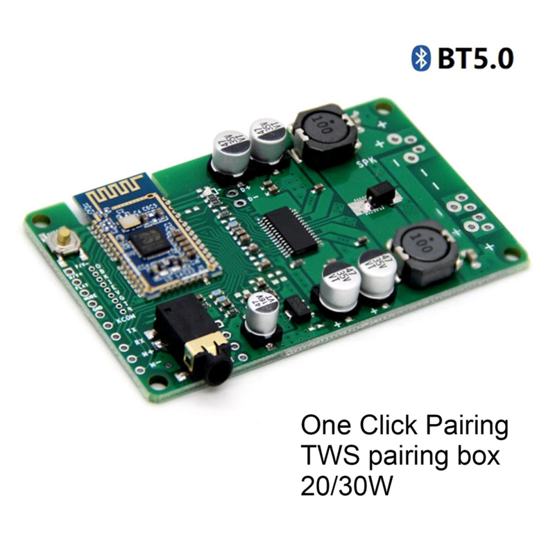 2X Bluetooth 5.0 Amplifier Board TWS AUX 20W/30W Serial Port to Change Name Mono Stereo Module(Support Call)