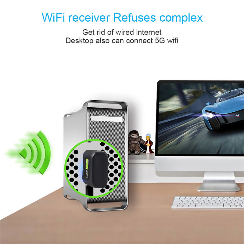 L-Link 600Mbps USB WiFi Adapter 2.4GHz Fast Speed Wifi Dongle Wireless USB Network Card Amplifier for PC Windows,MacOS,Linux6