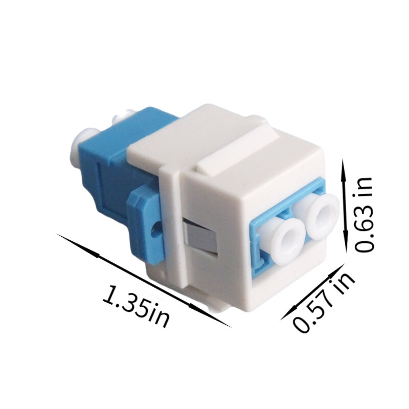 Adaptador de fibra óptica LC a LC dúplex, acoplador hembra a hembra Keystone de 10GB para paneles de pared, blanco y negro, 5 piezas