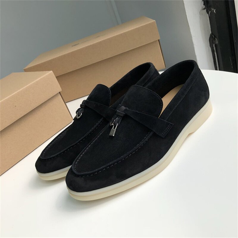 2023 Brand Women's Flat LP Loafers Lock Tassel Fashion Comfortable Soft Loafers Casual Women's Shoes Flats Ladies Shoes