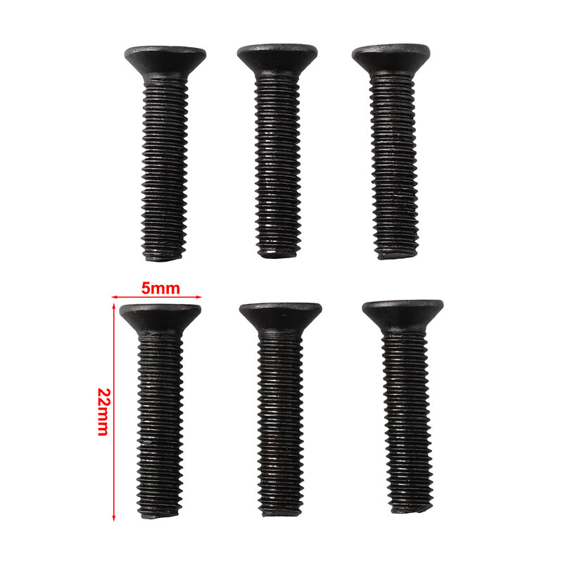 6Pcs Fixing Screw  M5/M6 22mm Head Tools Replacement For 1/2''UNF 3/8''UNF Drill Chuck Shank Adapter Metal Fixing Screw