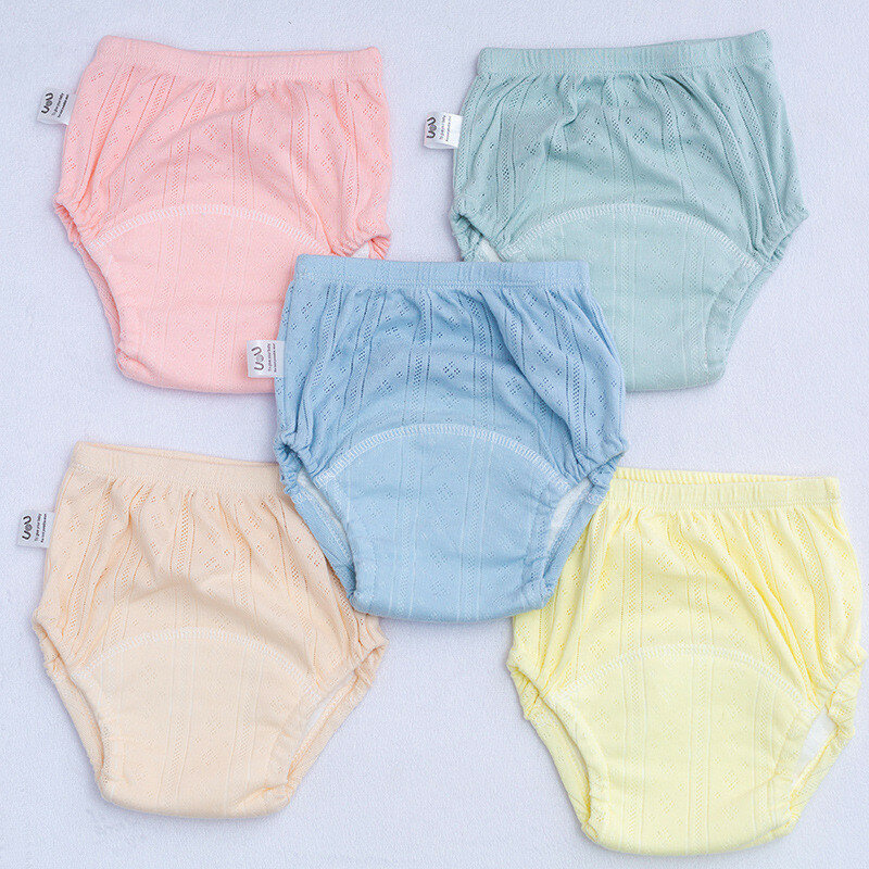 Newborn Training Panties Baby Solid Color Washable Underwear Boy Girls Cloth Diapers Summer Reusable Nappies Infant Shorts Pants