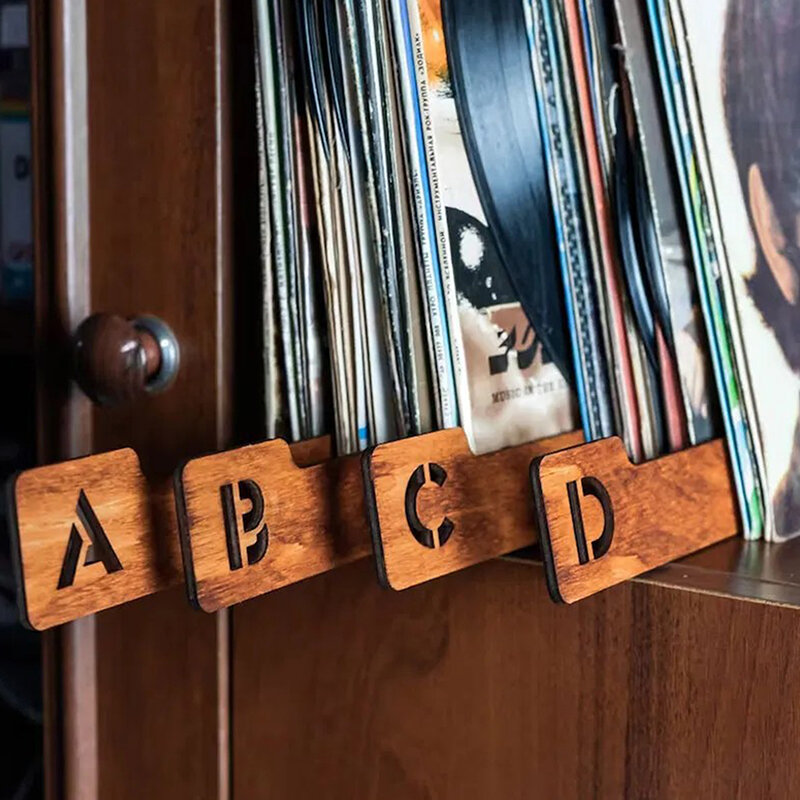 Schallplatten teiler, alphabetische Schallplatten speicher teiler A-Z,26 Schallplatten halter Organizer Guides (Farbe: 1 Satz 26 stücke)