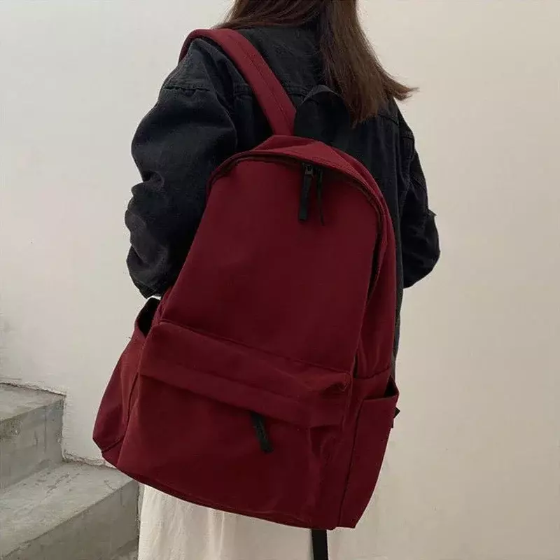 حقائب الظهر النسائية الصلبة الأسود سعة كبيرة على ظهره العصرية Harajuku سستة عادية حقيبة مقاومة للماء الطلاب النمط الياباني Mochila