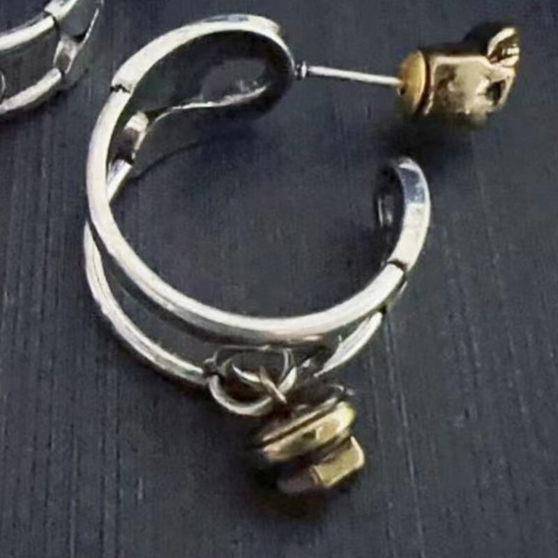 Modne kolczyki czaszką gotyckie kolczyki kształcie ucha Rockowe kolczyki na festiwale muzyczne Party wygodne kolczyki