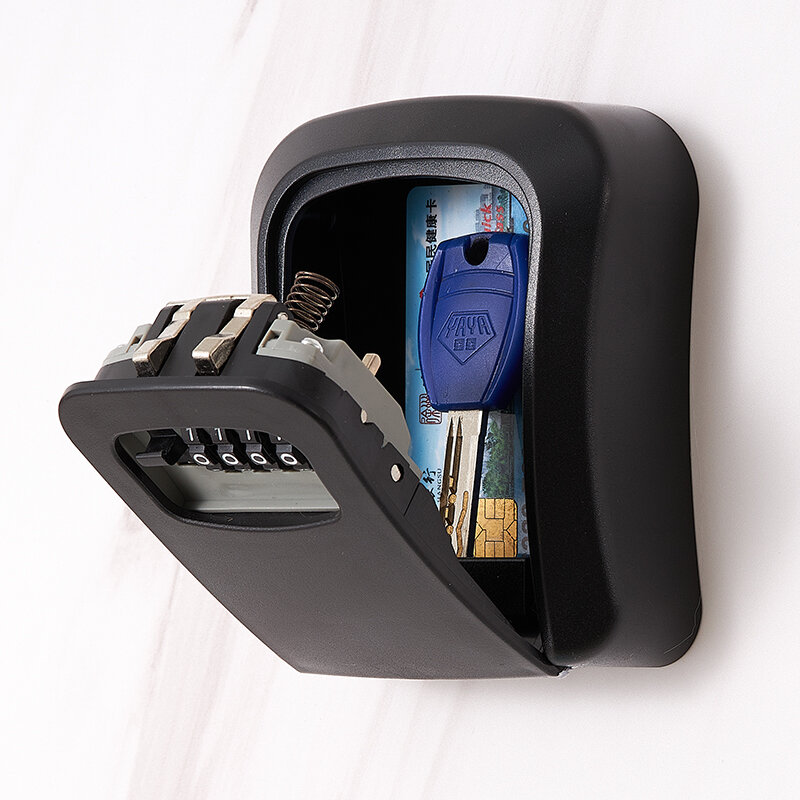 Mini caja de seguridad con cerradura de código, montaje en pared al aire libre, depósito de seguridad de Metal, almacenamiento de llaves, cajas secretas para protección de seguridad del hogar