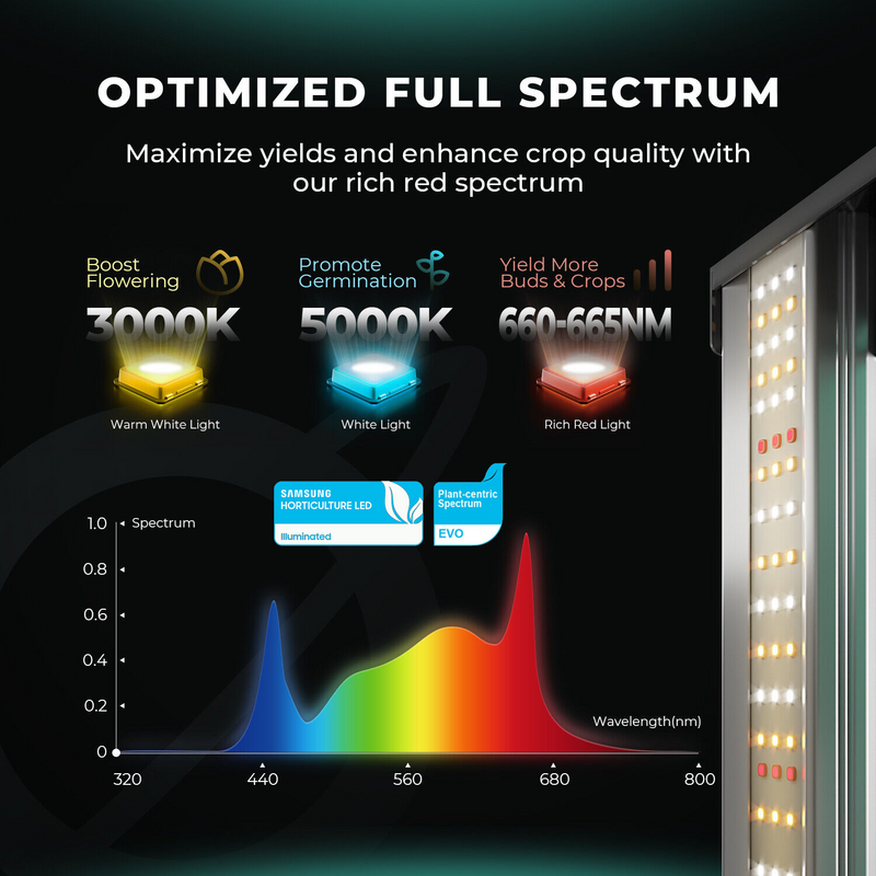 2024 Mars Hydro FC EVO 6500 Led Grow Light Bar Sunlike Full Spectrum Samsung LM301H EVO For Indoor Veg Flower Hydroponics Plants