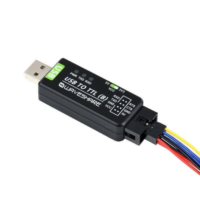 Waveshare kabel seri 6pin USB ke TTL (C) Industrial USB, Chip FT232RNL asli, sirkuit perlindungan Multi, dukungan Multi sistem