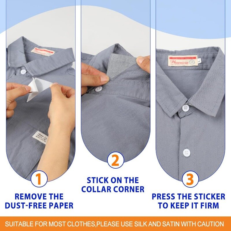 Anti Curl Collar Stays Avoid Roll Polo Shirts Shaping Patch Adhesive Stand Collar Shaper Sticker Prevent Deformation Fixed Pads