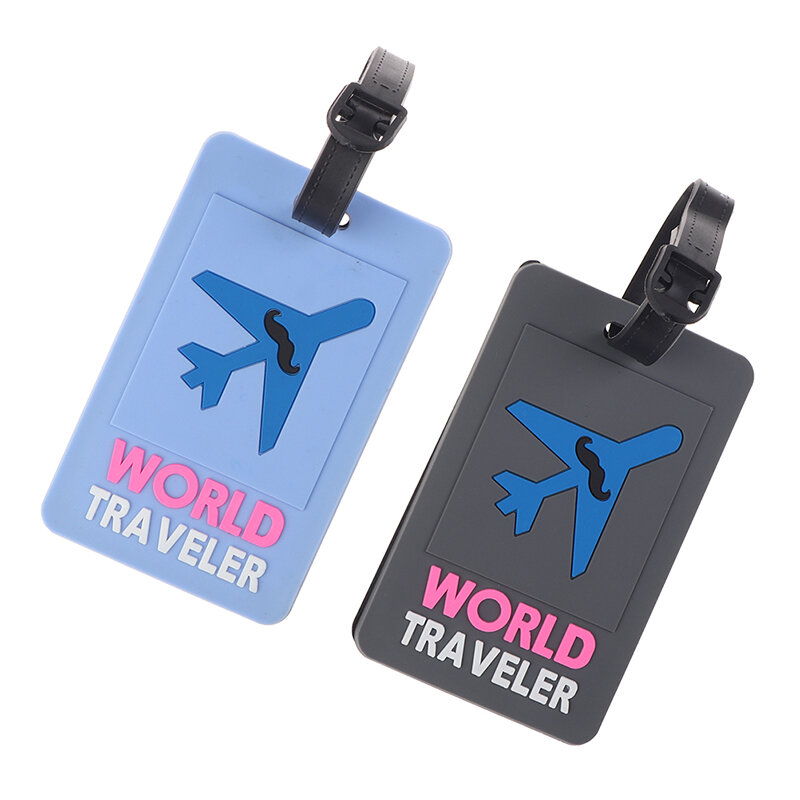 Etiqueta identificadora portátil de silicona con dibujos animados para maleta, identificación de equipaje, soporte de dirección, accesorios de viaje