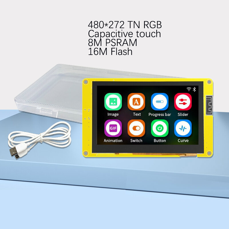ESP32-S3 HMI 8M PSRAM 16M Flash Ardu37LVGL WIFI et Bluetooth 4.3 "480*270 Smart Display Screen 4.3 pouces RGB LCD TFT Tech