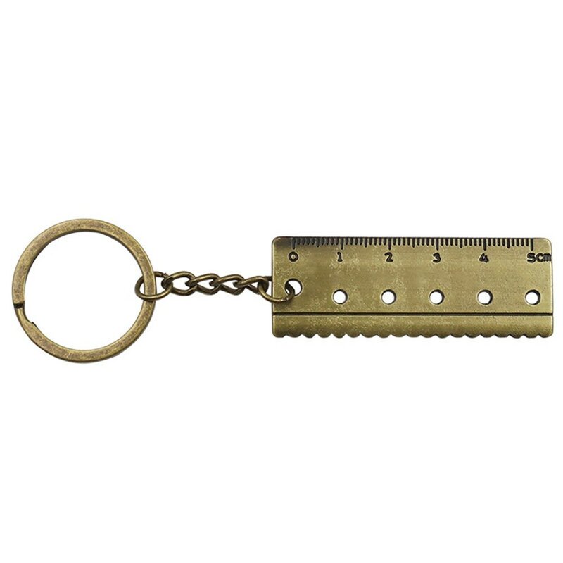 0-4cm Portable Mini Metal Ruler Vernier Caliper Ruler Key Chain Movable Vernier Caliper Ruler Model Keychain Creative Gift