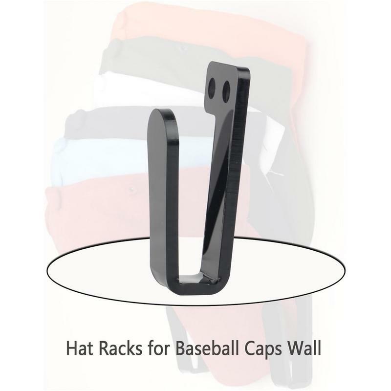 Leve acrílico chapéu Display Stand, chapéu organizadores, rack para boné de beisebol, montagem na parede, 3pcs