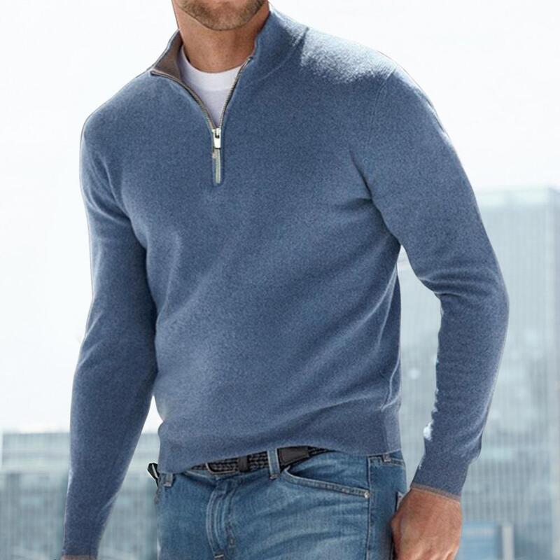 Мужская толстовка весна/осень 2024, пуловер на молнии, Мужская толстовка, однотонный цвет