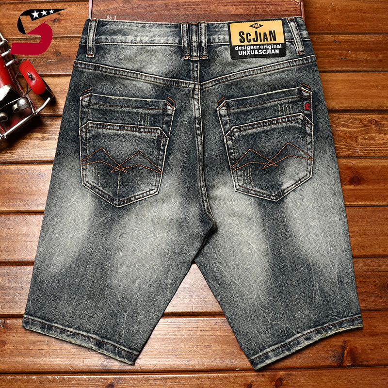 2024nuovi pantaloncini di jeans di fascia alta da uomo estivi lavati Vintage nostalgici alla moda coreano Casual pantaloni corti All-Match