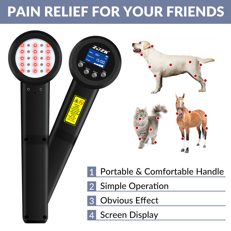 Frete Grátis 3000mW Cold Laser Therapy Device Voltar e Pescoço Muscle Massager Machine para Pet Dogs