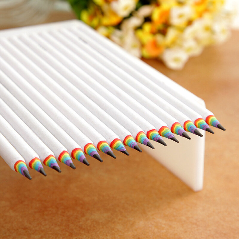 12 Pcs Rainbow Pencil Set For Drawing Sketch Painting Student School Art Gift