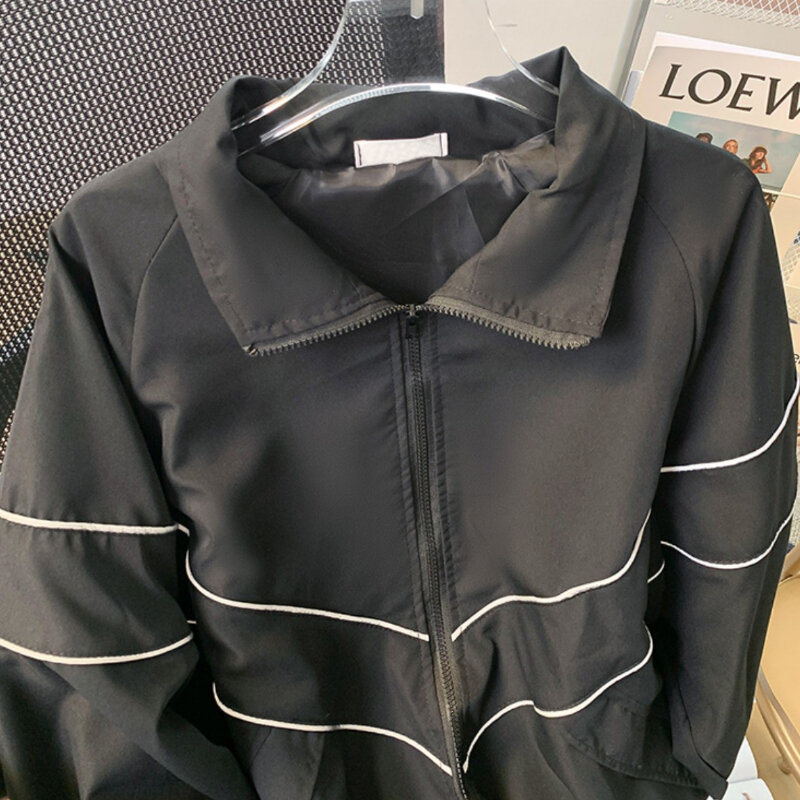 Куртка мужская повседневная дизайнерская, красивая уличная одежда в стиле хип-хоп для подростков, стильная мешковатая модная Осенняя Kpop для студентов в американском стиле