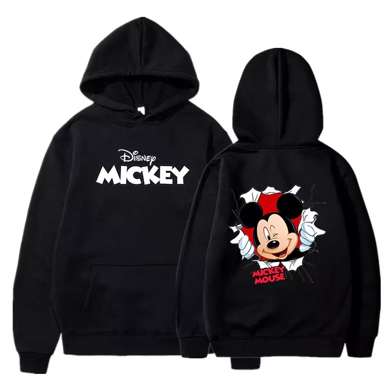 2024 Disney Mickey Minnie Mouse Hoodies Mannen Vrouwen Capuchon Trui Sweatershirt Mannelijke Vrouwelijke Student Hiphop Hoddie Sweatshirts