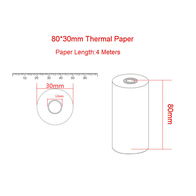 13.12フィートの感熱紙（5ロール）、BPAフリーのレシート紙、80mm 30mm