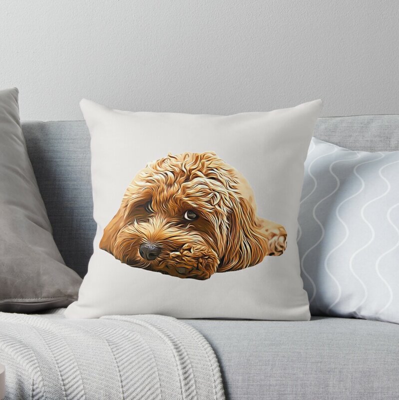 Cavapoo Cavoodle Cockerpoo Puppy Designer Dog Poodle Mix Throw Pillow sofas covers Cushions