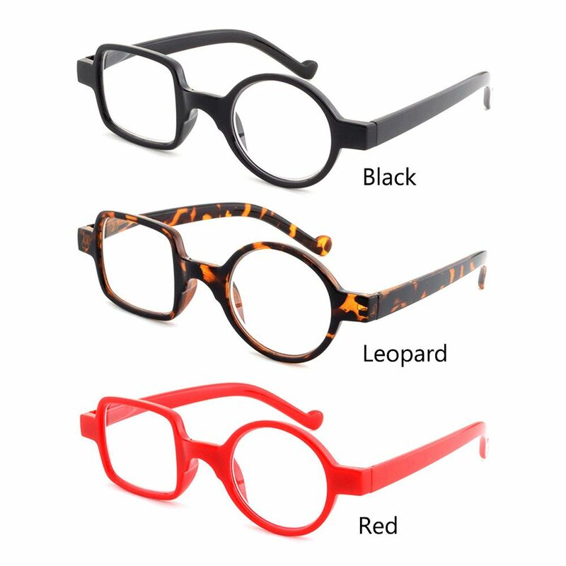 남녀공용 불규칙 사각 원형 프레임 독서 안경, 고화질 렌즈, 노안 안경, 패션 디자인