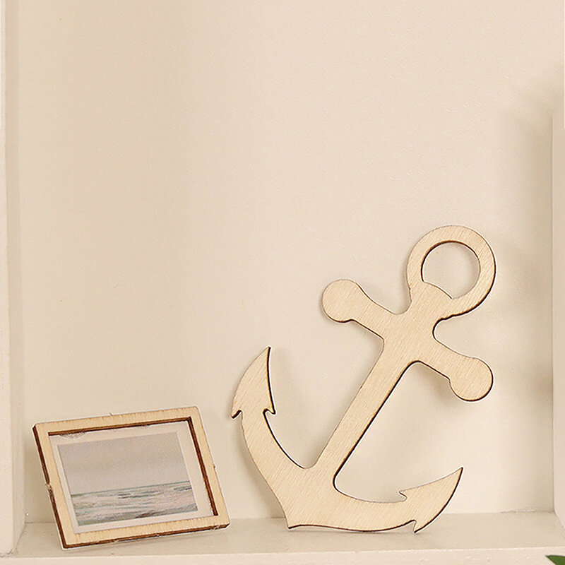 1pc Dollhouse Wooden Ladder Ship's Anchor Tuo Model Dollhouse Furniture Decoration Dolls House Fairy Garden Craft Ornament