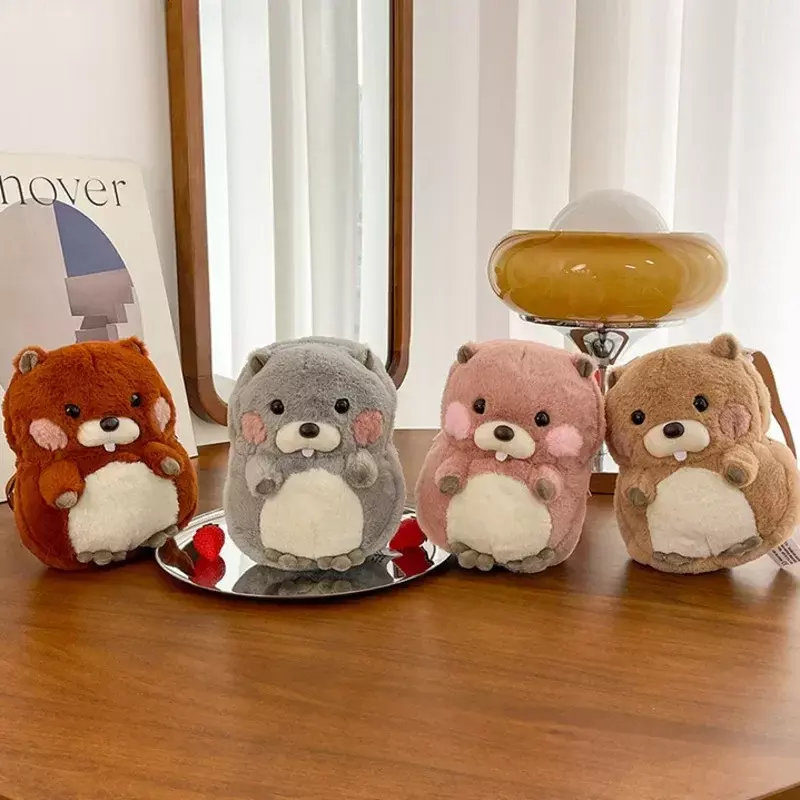 Mochila de Pelúcia Little Groundhog, Brinquedo Dolly Hamster, Bolsa Crossbody, Presente Infantil Bonito
