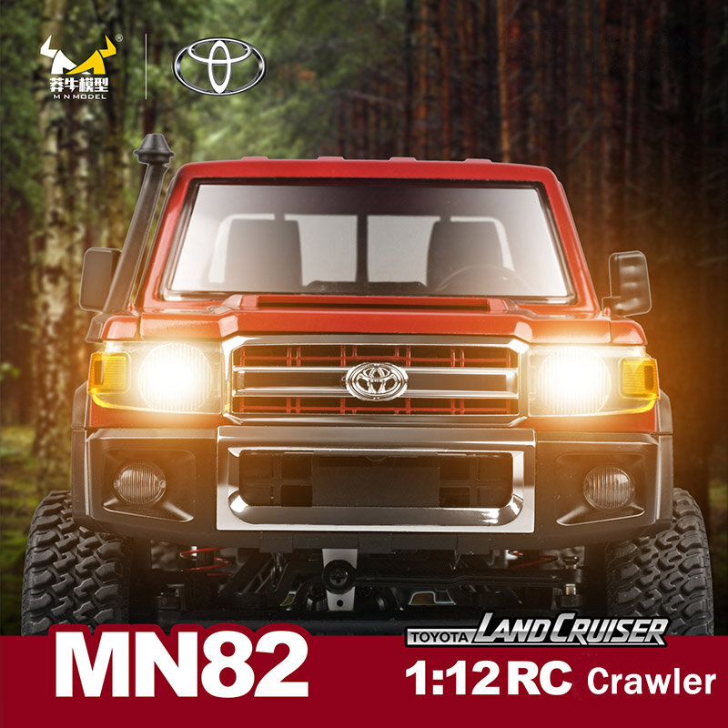 MN82 mobil Off-road 4WD anak-anak, Model kendaraan kendali jarak jauh skala penuh 1:12 pengangkat truk Pick Up 2.4G 4WD