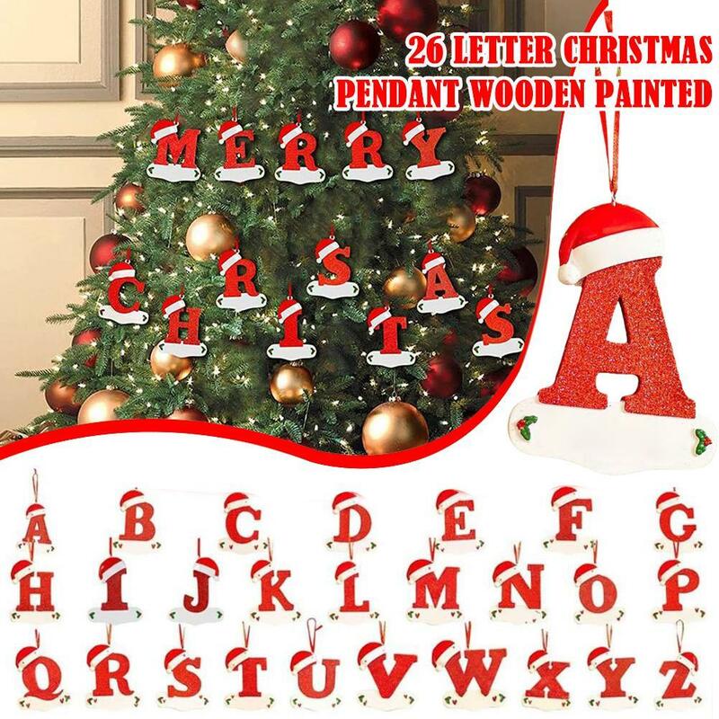 Kerstboom Decoratie Brief Hanger 26 Letters Home Vakantie Acryl Diy Hanger Xmas 2023 Nieuwjaar Decor Ornament Navidad
