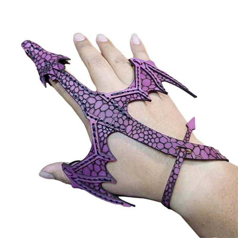 Pulseira Dragão de couro ajustável para homens e mulheres, envoltório da mão, faixa do braço